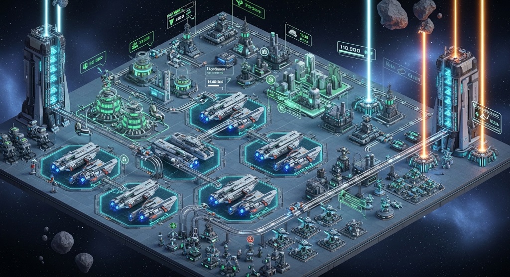 Galactic Tycoons Rank 1 player rewards and elite fleet showcase.