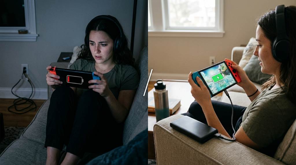 Player adjusting mobile gaming battery settings