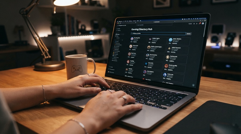 Laptop screen showing the Discord server discovery directory page.